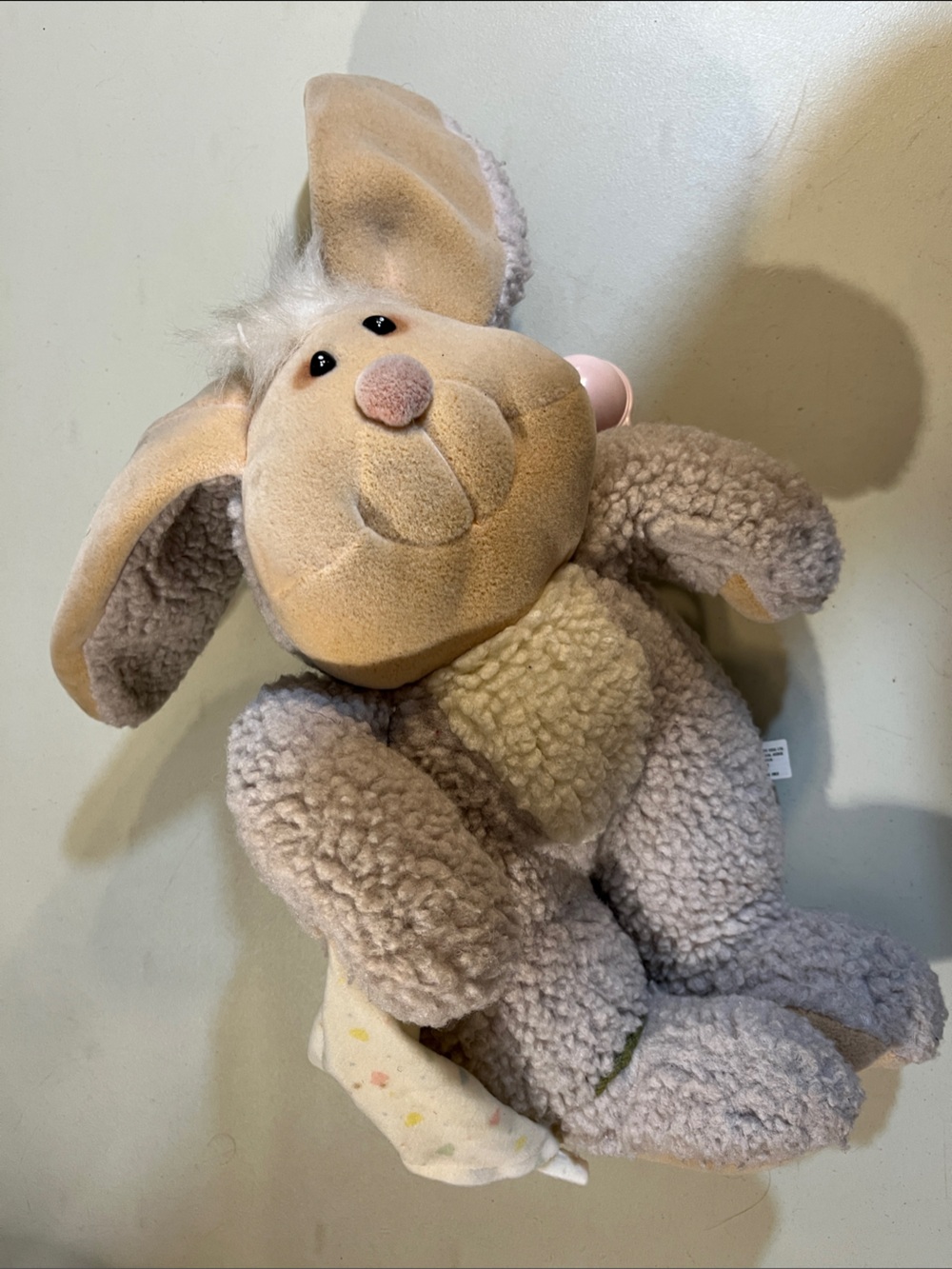 Plush Bunny Lovey with Pink Rattle and Heart-Print Blanket